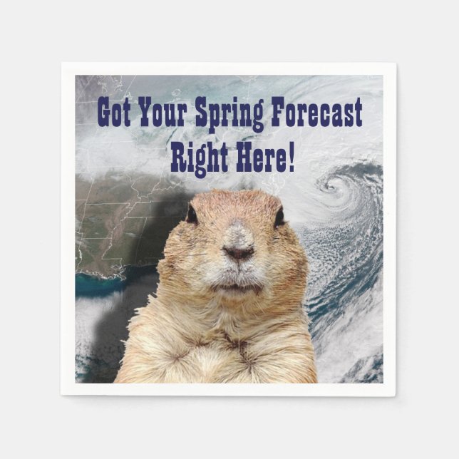 Guardanapo De Papel Previsão de Primavera de Groundhog (Frente)