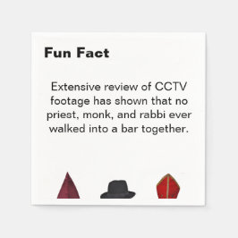 Guardanapo De Papel Priest Monk Rabbi Hats Fun Fact Cocktail
