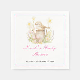 Guardanapo De Papel Primavera Bird Watting Can Chá de fraldas