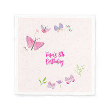 Primavera Borboleta Birthday Napkins