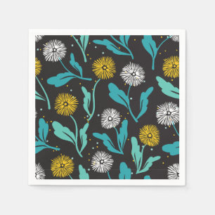 Guardanapo De Papel Primavera Dandelion Flores e Folhas Design