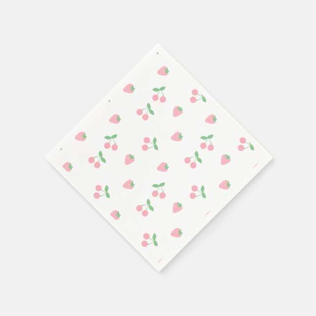 Guardanapo De Papel Primavera de Fruta de morango rosa bonito (Canto)