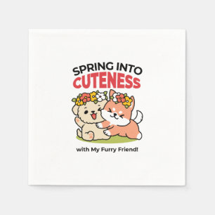 Guardanapo De Papel Primavera dentro da cutena - Ilustração Adorável d