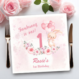 Guardanapo De Papel Primavera Floral de primeiro aniversario Rosa Boni