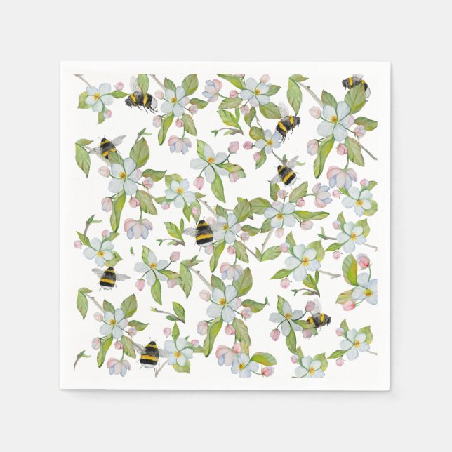 Guardanapo De Papel Primavera jardins e mamangabas (Frente)