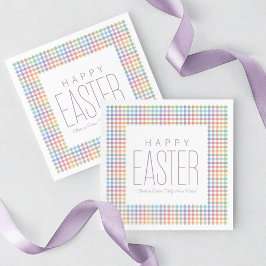 Guardanapo De Papel primavera personalizável xadrez pastel de felz pas