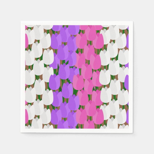 Guardanapo De Papel Primavera Tulip Field (Frente)