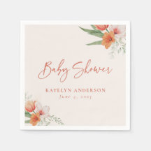 Primavera Watercolor Peach Floral Girl Chá de fral