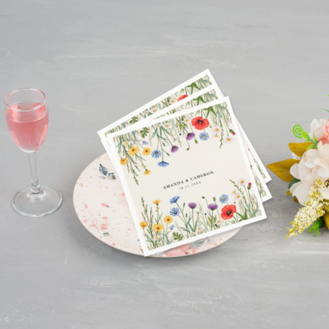 Guardanapo De Papel Primavera Wild Flower Meadow Wedding (Criador carregado)