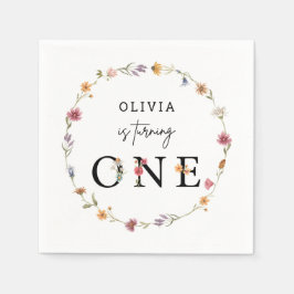 Guardanapo De Papel Primavera Wildflower First Festa de aniversário