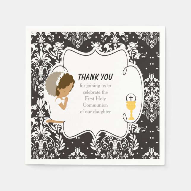 Guardanapo De Papel Primeira Comunhão Afro-Americana (Frente)