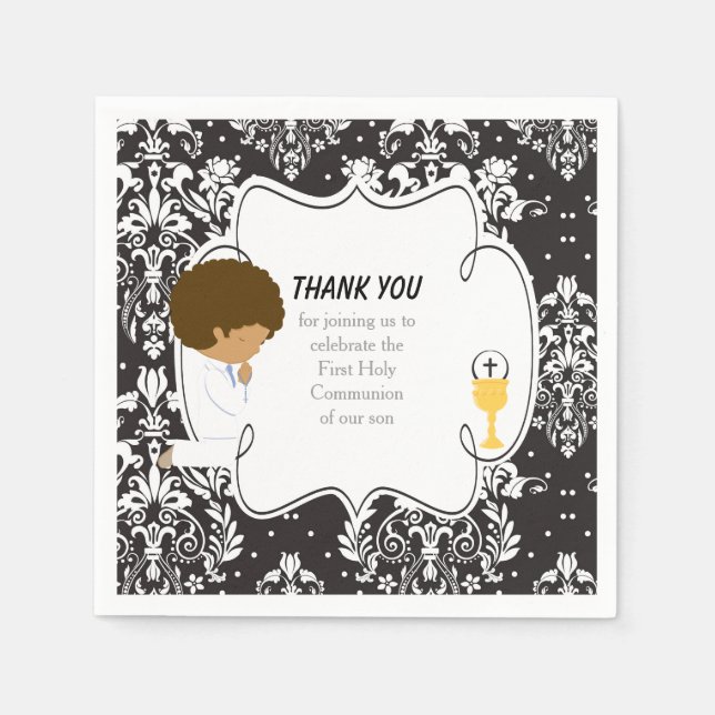 Guardanapo De Papel Primeira Comunhão Afro-Americana (Frente)