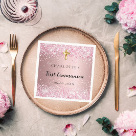 Guardanapo De Papel Primeira comunhão, cor-de-rosa, mulher