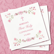 Primeira Comunhão Flores Rosa