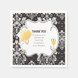 Guardanapo De Papel Primeira Comunhão Loura Garota Negra