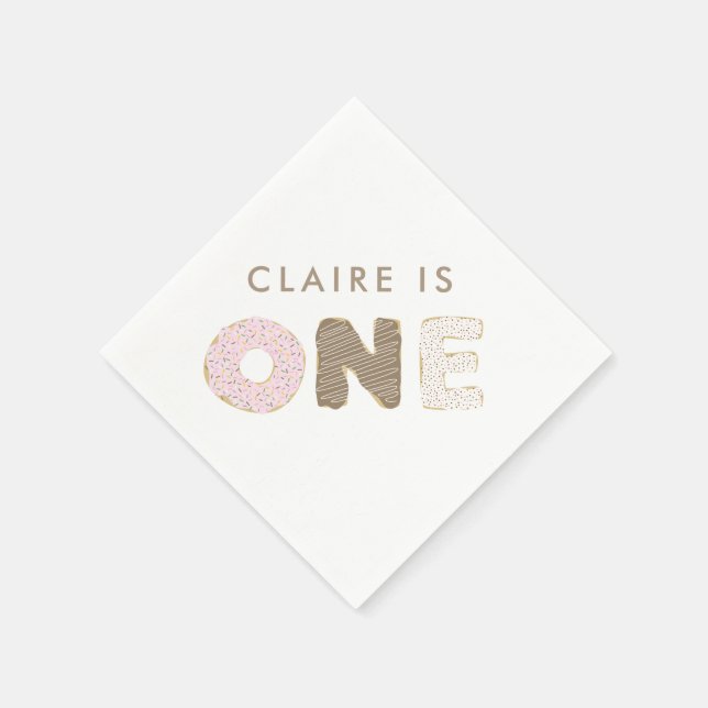 Guardanapo De Papel Primeira Festa de aniversário de rosquinha (Canto)