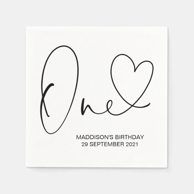 Guardanapo De Papel Primeira Festa de aniversário Primeira Celebração  (Frente)