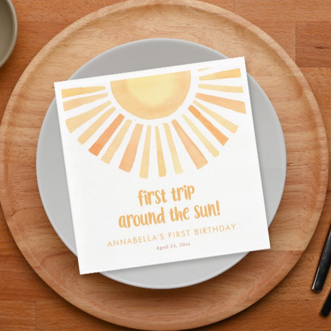 Guardanapo De Papel Primeira viagem à volta do sol 1rua primeira festa (Criador carregado)