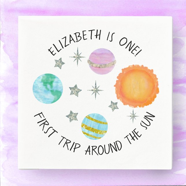 Guardanapo De Papel Primeira viagem ao redor do aniversário da moça do (Criador carregado)