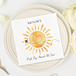 Guardanapo De Papel Primeira viagem em torno do primeiro aniversario d