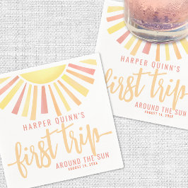 Guardanapo De Papel Primeira viagem em torno do primeiro aniversario d
