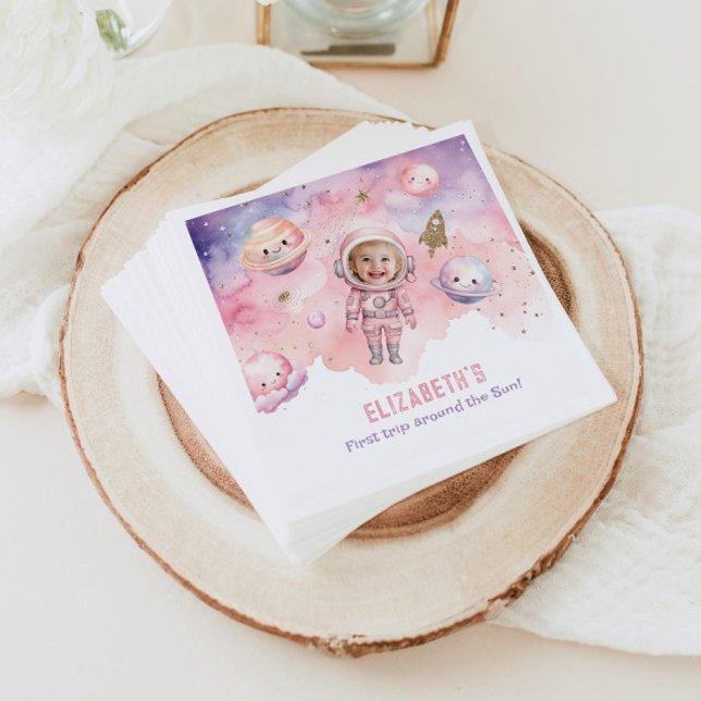 Guardanapo De Papel Primeira viagem rosa ao redor do aniversário da Su (Criador carregado)