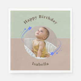 Guardanapo De Papel Primeiro Aniversário a Atirar na Estrela Verde Cas