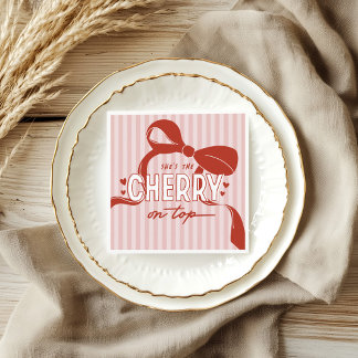 Guardanapo De Papel Primeiro aniversario Cherry First Coquette Girls