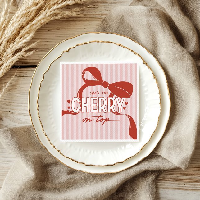 Guardanapo De Papel Primeiro aniversario Cherry First Coquette Girls (Criador carregado)