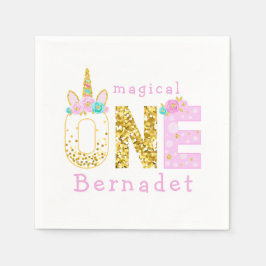 Guardanapo De Papel Primeiro aniversario Corno de Unicórnio Dourado Br