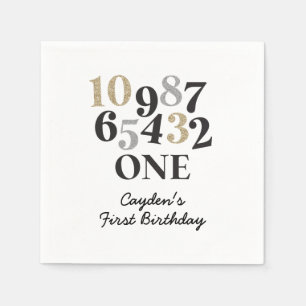 Guardanapo De Papel Primeiro Aniversário da Contagem de vésperas de an