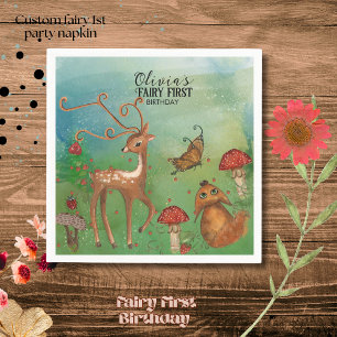 Guardanapo De Papel Primeiro Aniversário da Floresta Encantada Deer &