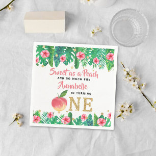 Guardanapo De Papel Primeiro aniversario das Meninas de Pêssego Doce