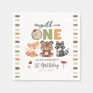 Guardanapo De Papel Primeiro aniversario de Animais Selvagens de Flore