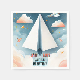 Guardanapo De Papel Primeiro aniversario de Avião Cloud 9 Fly Kids Sky