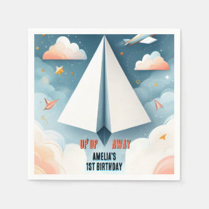Guardanapo De Papel Primeiro aniversario de Avião Cloud 9 Fly Kids Sky