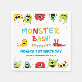Guardanapo De Papel Primeiro aniversario de Bacia dos Pequenos Monstro