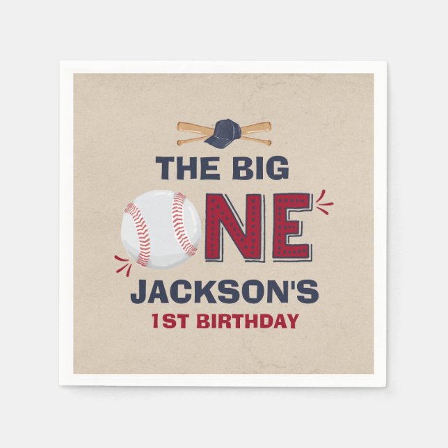 Guardanapo De Papel Primeiro aniversario de baseball Napkin (Frente)