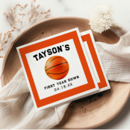 Guardanapo De Papel Primeiro aniversario de Basquete no Primeiro Ano p