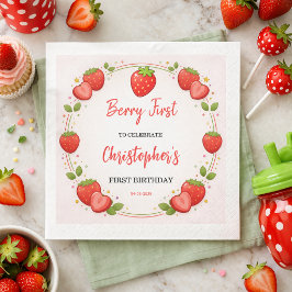 Guardanapo De Papel Primeiro Aniversário de Berry | Primeiro Aniversár
