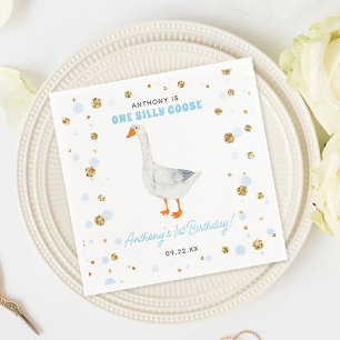 Guardanapo De Papel Primeiro aniversario de Boias de Ganso de Um Bobo
