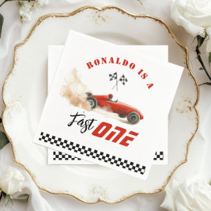 Guardanapo De Papel Primeiro aniversario de carro de corrida rápida On