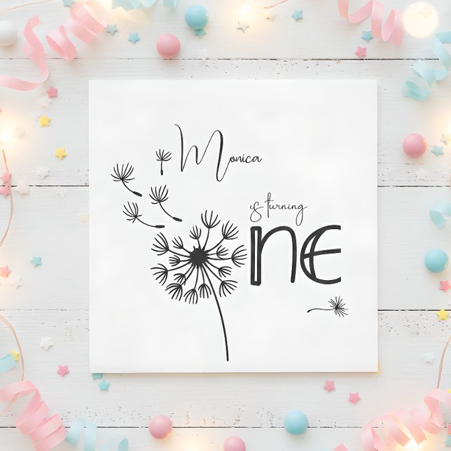 Guardanapo De Papel Primeiro aniversário de Dandelion (Criador carregado)
