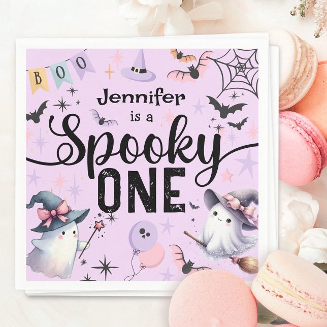 Guardanapo De Papel Primeiro aniversario de Dia das Bruxas de Fantasma (Criador carregado)