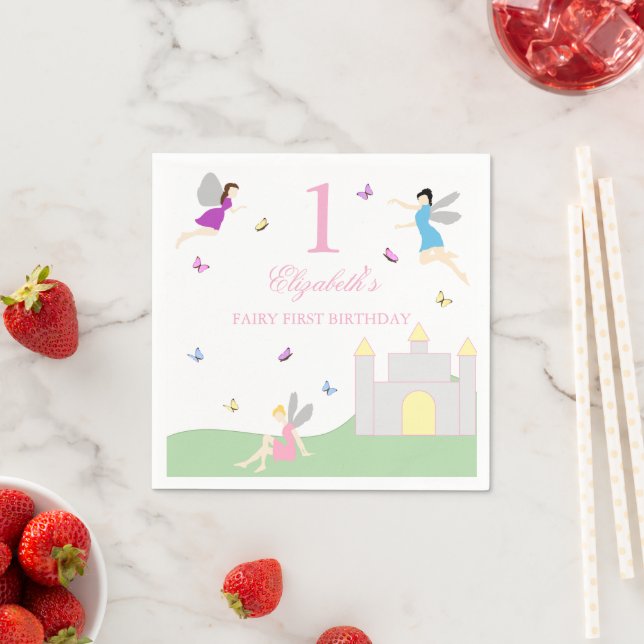 Guardanapo De Papel Primeiro Aniversário de Fada (Insitu)