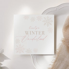 Guardanapo De Papel Primeiro aniversario de flocos de neve rosa-rosa d