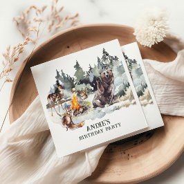 Guardanapo De Papel Primeiro aniversario de Garoto Russo da Floresta E
