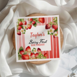 Guardanapo De Papel Primeiro aniversario de morango