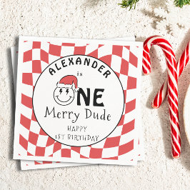Guardanapo De Papel Primeiro aniversario de Natal Red One Happy Duo