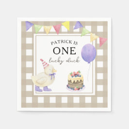 Guardanapo De Papel Primeiro aniversario de Pato de Aquarela
